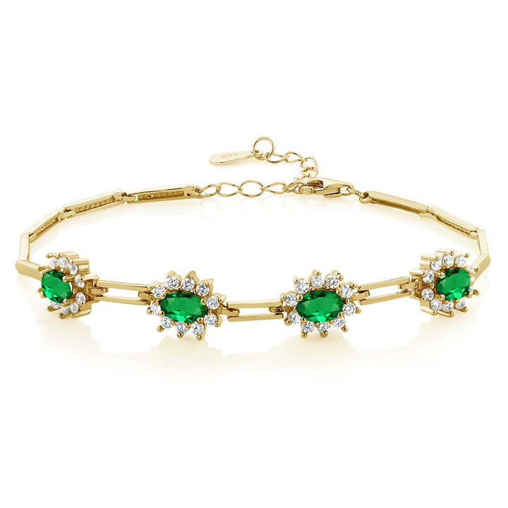 Nano Emerald - May_Bracelet in 925 Yellow Gold Plated Silver