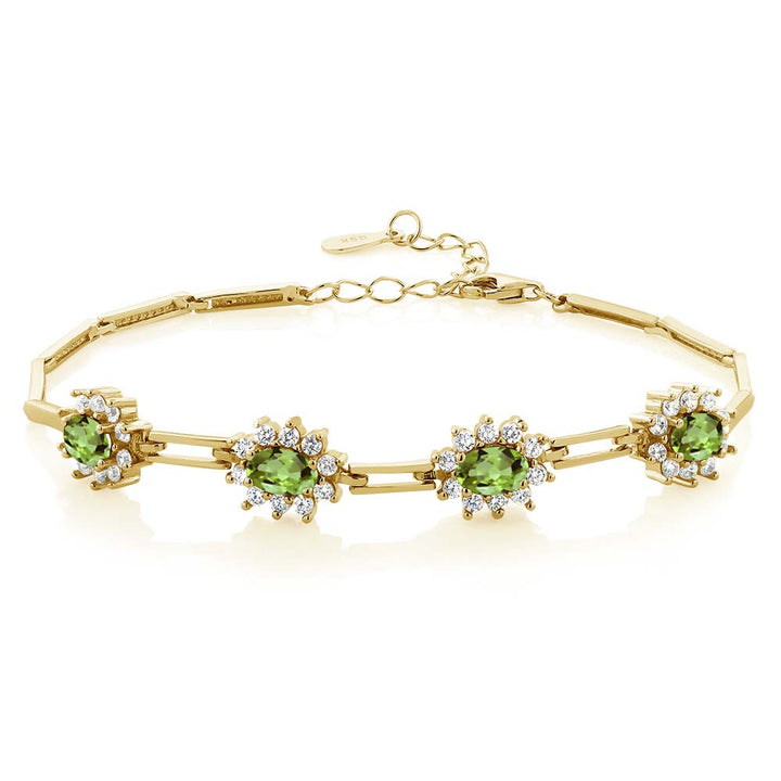 Peridot - August_Bracelet in 925 Yellow Gold Plated Silver