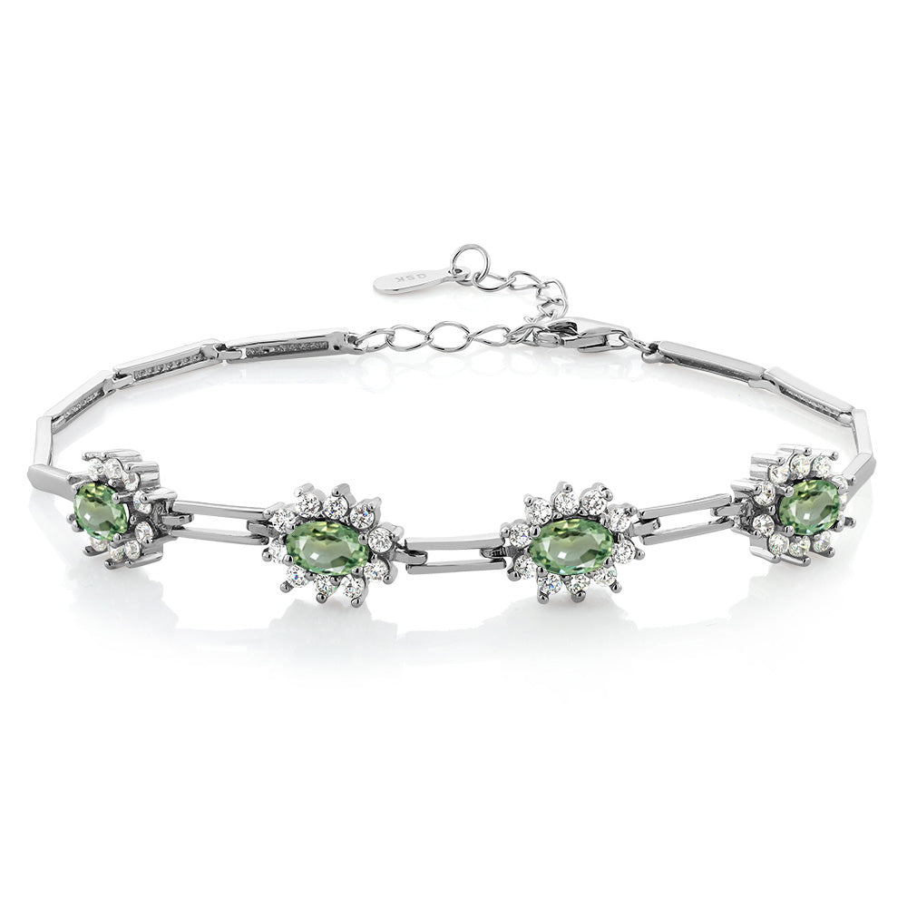 Green Sapphire - September_Bracelet in 925 Sterling Silver