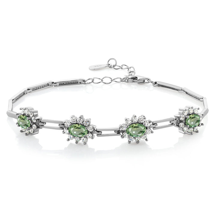 Green Sapphire - September_Bracelet in 925 Sterling Silver
