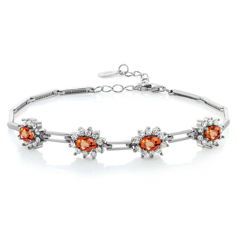 Orange Sapphire - September_Bracelet in 925 Sterling Silver