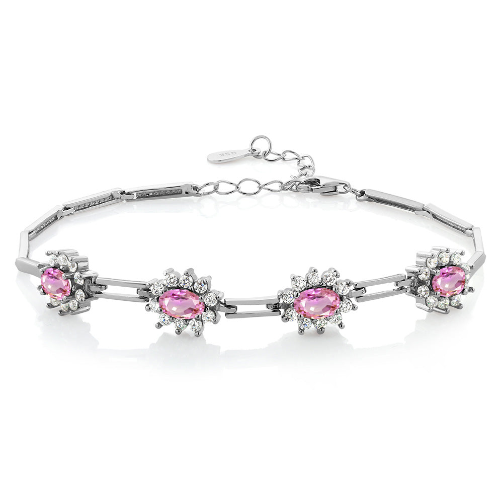 Pink Sapphire - September_Bracelet in 925 Sterling Silver