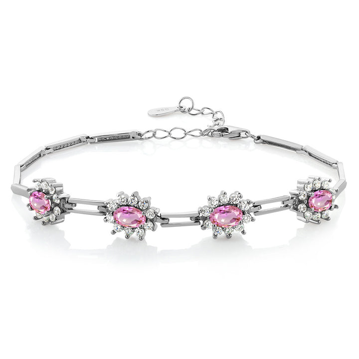 Pink Sapphire - September_Bracelet in 925 Sterling Silver