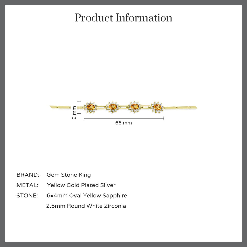 Yellow Sapphire - September_Bracelet in 925 Yellow Gold Plated Silver