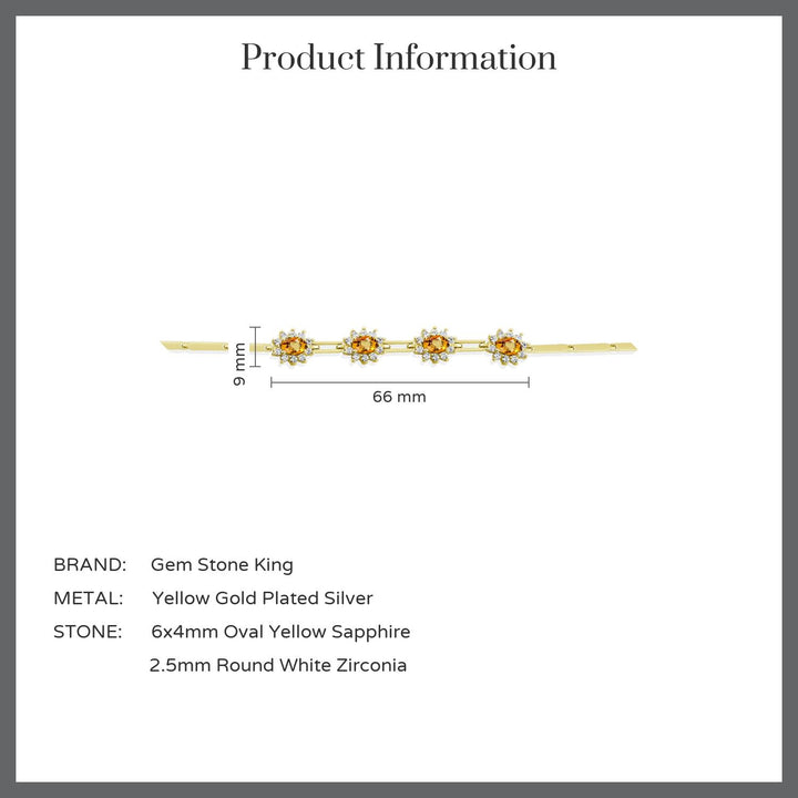 Yellow Sapphire - September_Bracelet in 925 Yellow Gold Plated Silver