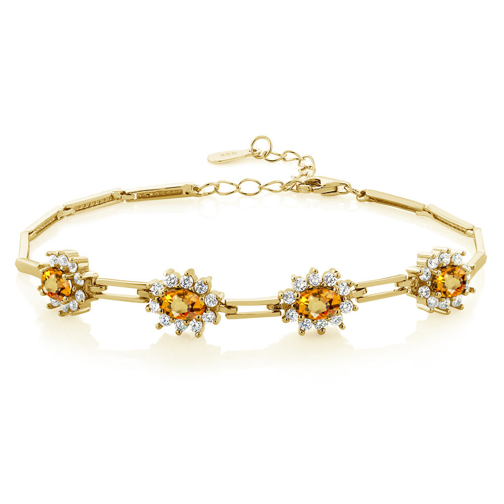 Yellow Sapphire - September_Bracelet in 925 Yellow Gold Plated Silver