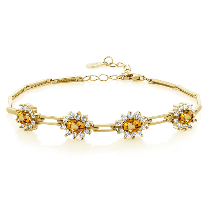 Yellow Sapphire - September_Bracelet in 925 Yellow Gold Plated Silver