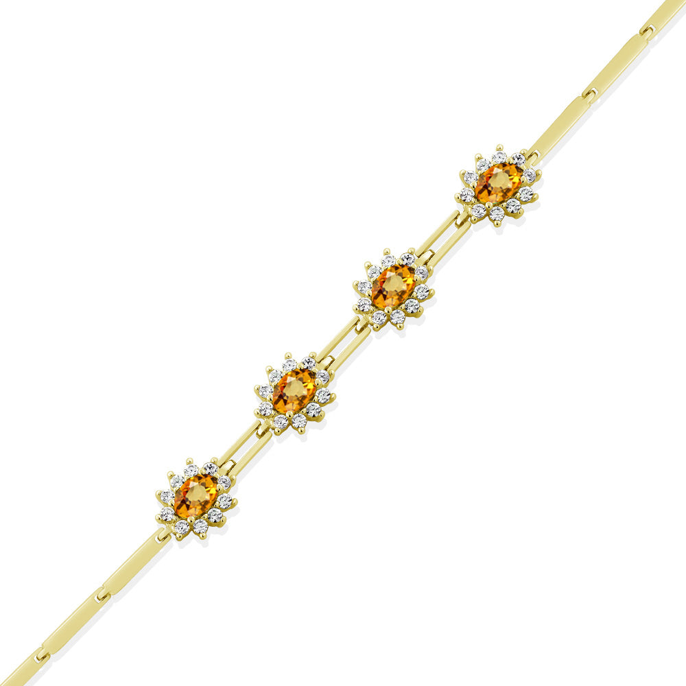 Yellow Sapphire - September_Bracelet in 925 Yellow Gold Plated Silver