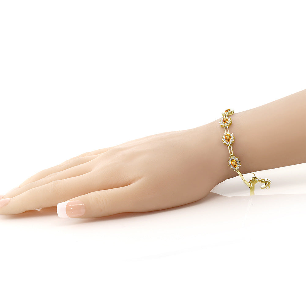 Yellow Sapphire - September_Bracelet in 925 Yellow Gold Plated Silver