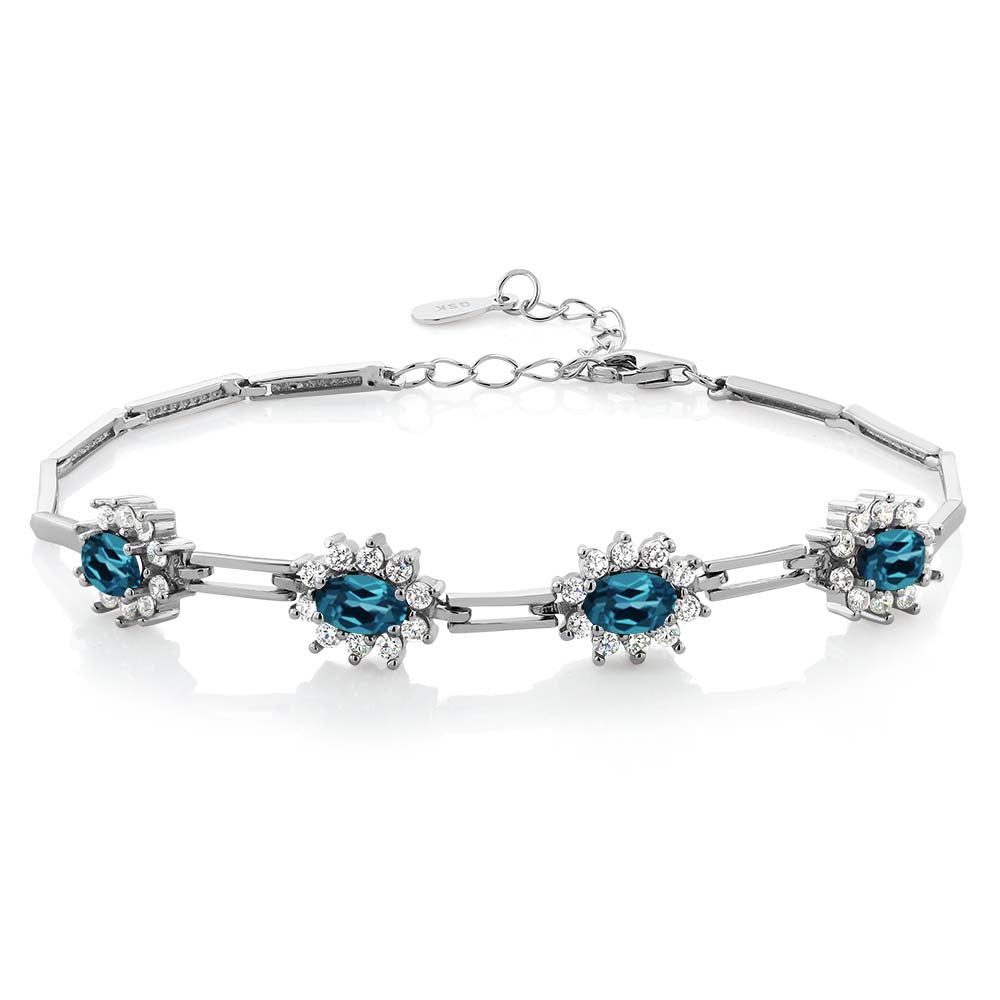 London Blue Topaz - November_Bracelet in 925 Sterling Silver