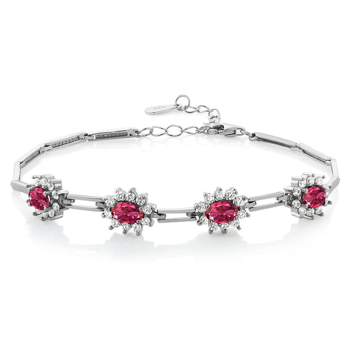 Pink Tourmaline - October_Bracelet in 925 Sterling Silver