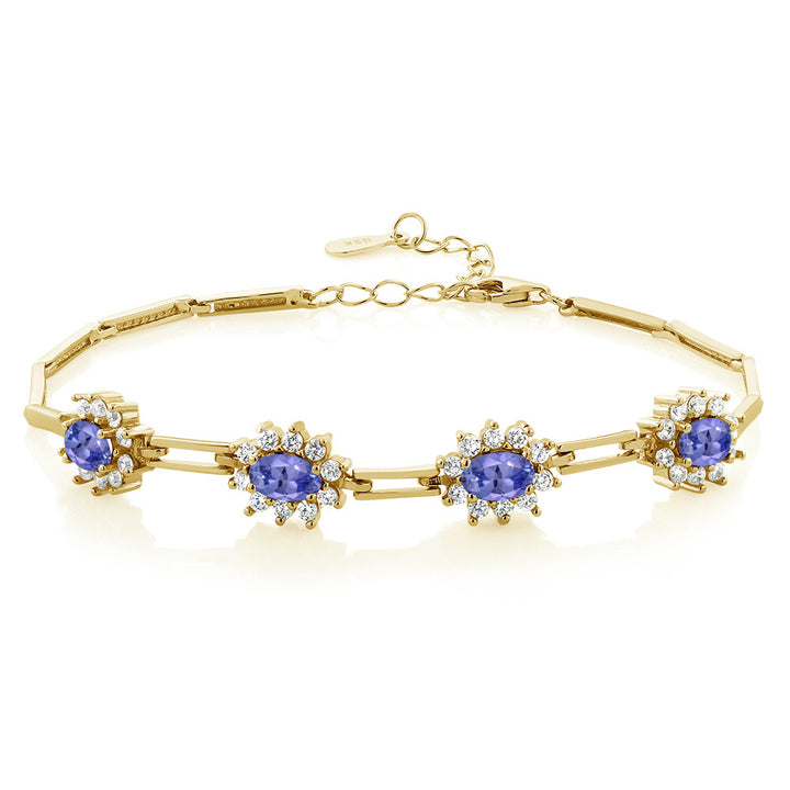 Tanzanite - December_Bracelet in 925 Yellow Gold Plated Silver