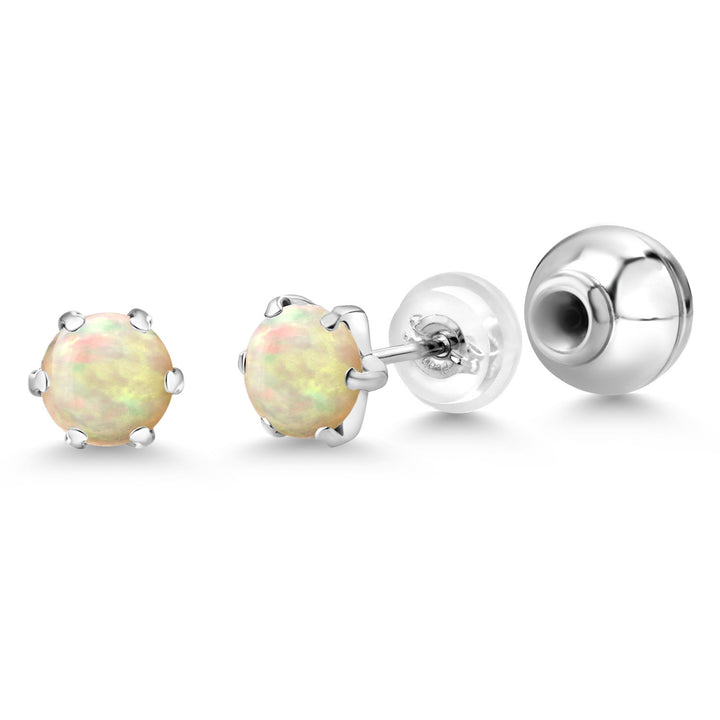 Ethiopian Opal - October_Earrings in Platinum