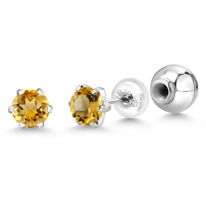 Citrine - November_Earrings in Platinum