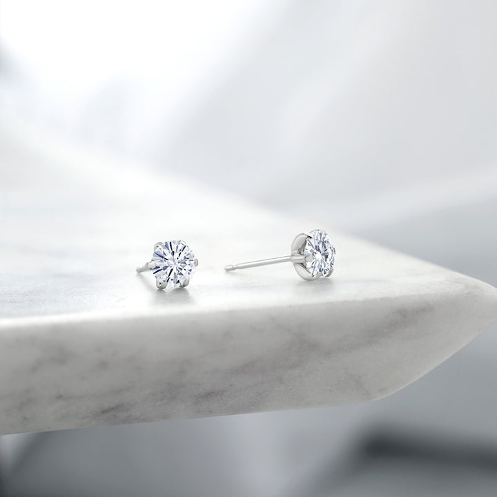 Moissanite - April_Earrings in Platinum