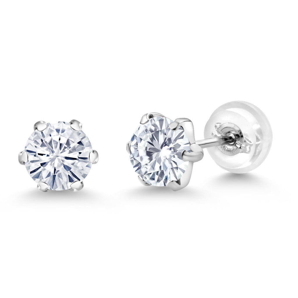 Moissanite - April_Earrings in Platinum