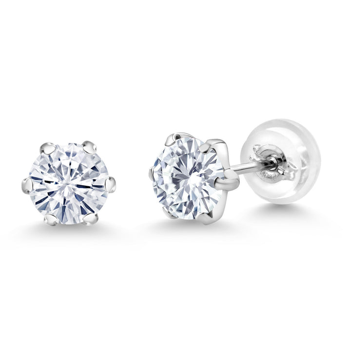 Moissanite - April_Earrings in Platinum