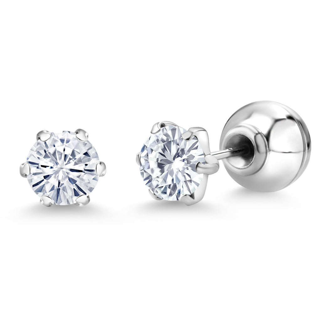 Moissanite - April_Earrings in Platinum