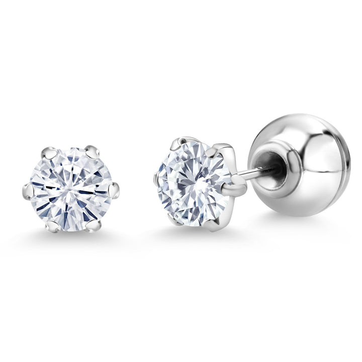 Moissanite - April_Earrings in Platinum
