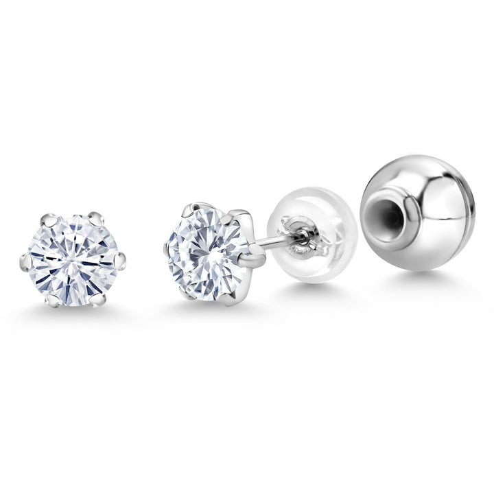 Moissanite - April_Earrings in Platinum
