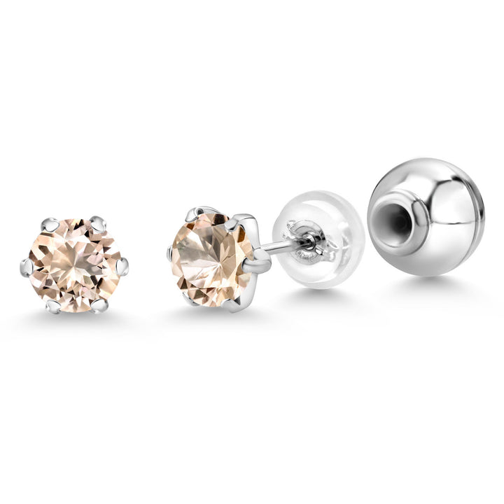 Morganite - October_Earrings in Platinum