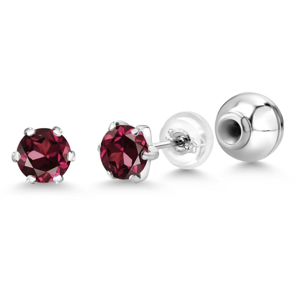 Rhodolite Garnet_Earrings in Platinum