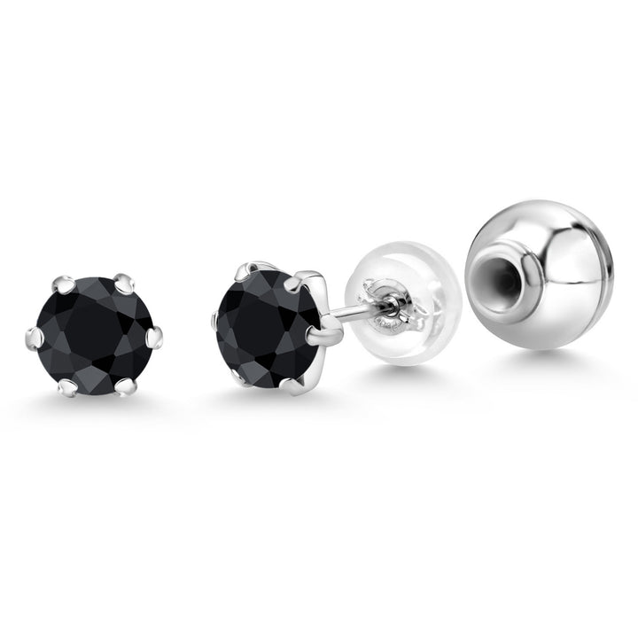 Black Sapphire - September_Earrings in Platinum