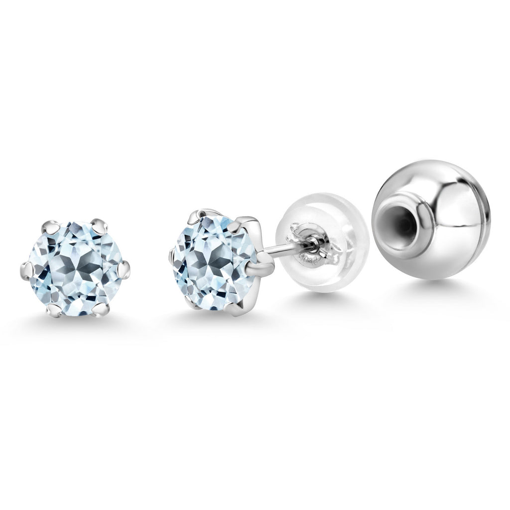 Sky Blue Topaz - November_Earrings in Platinum