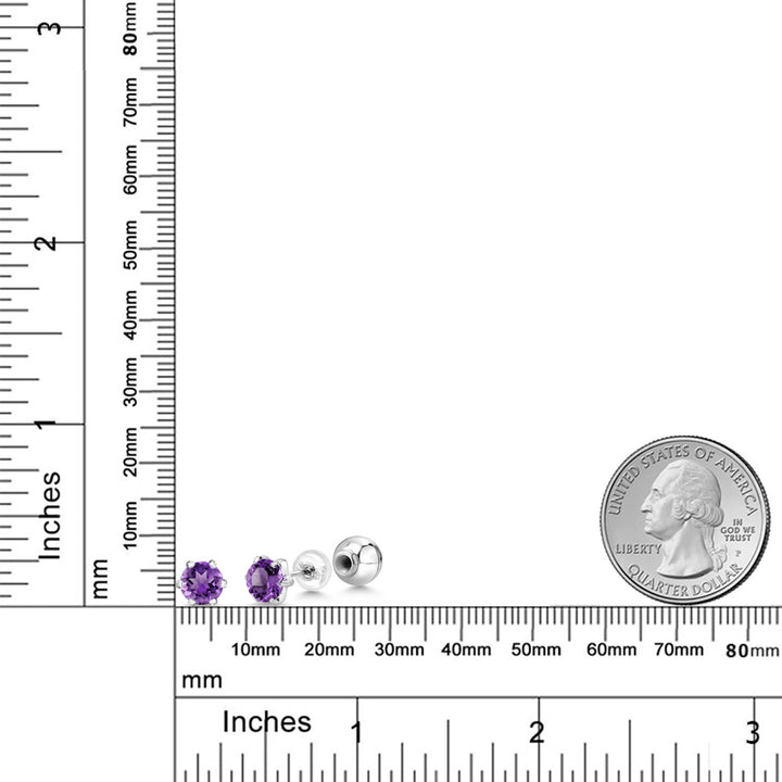 Amethyst - February_Earrings in Platinum