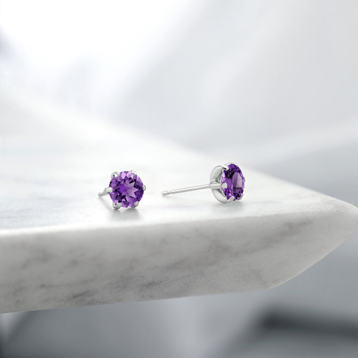 Amethyst - February_Earrings in Platinum