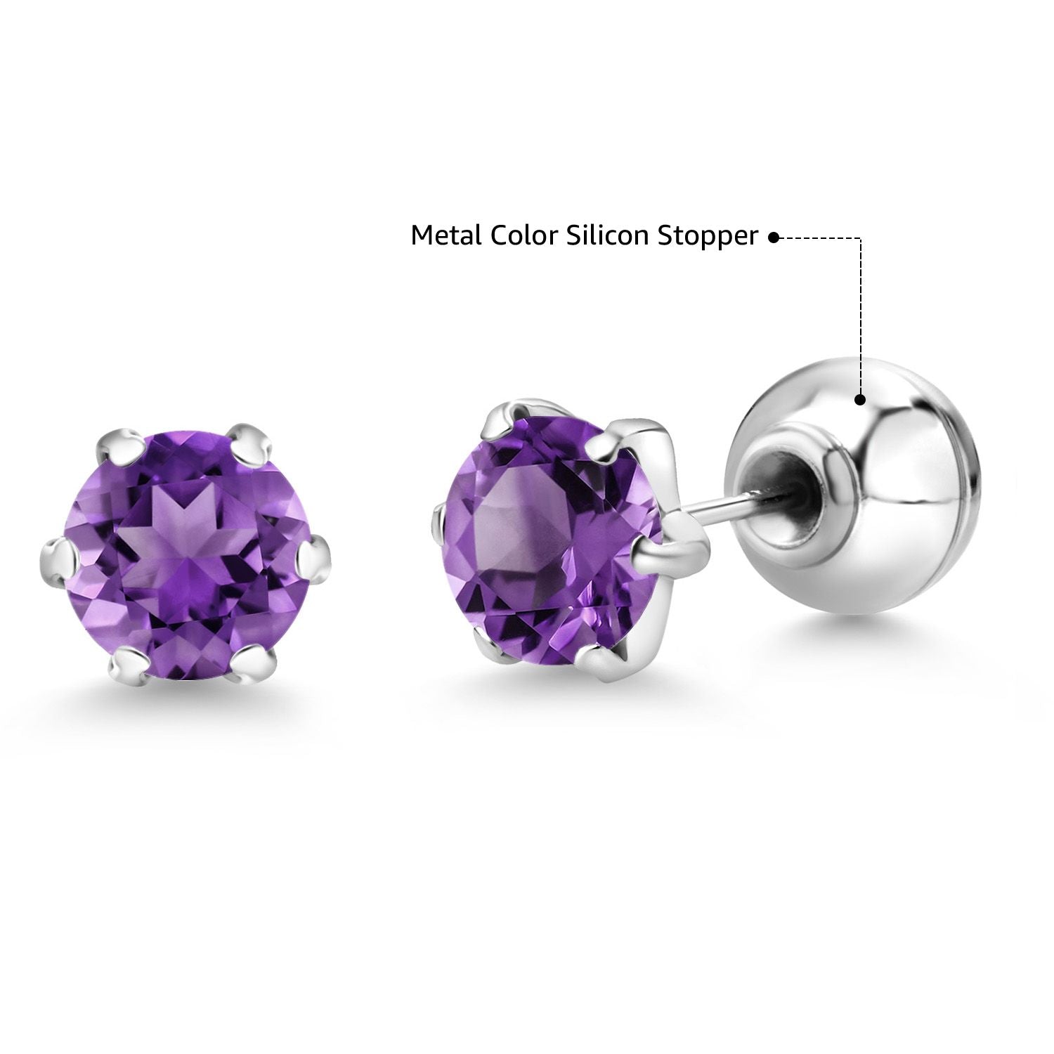 Amethyst - February_Earrings in Platinum