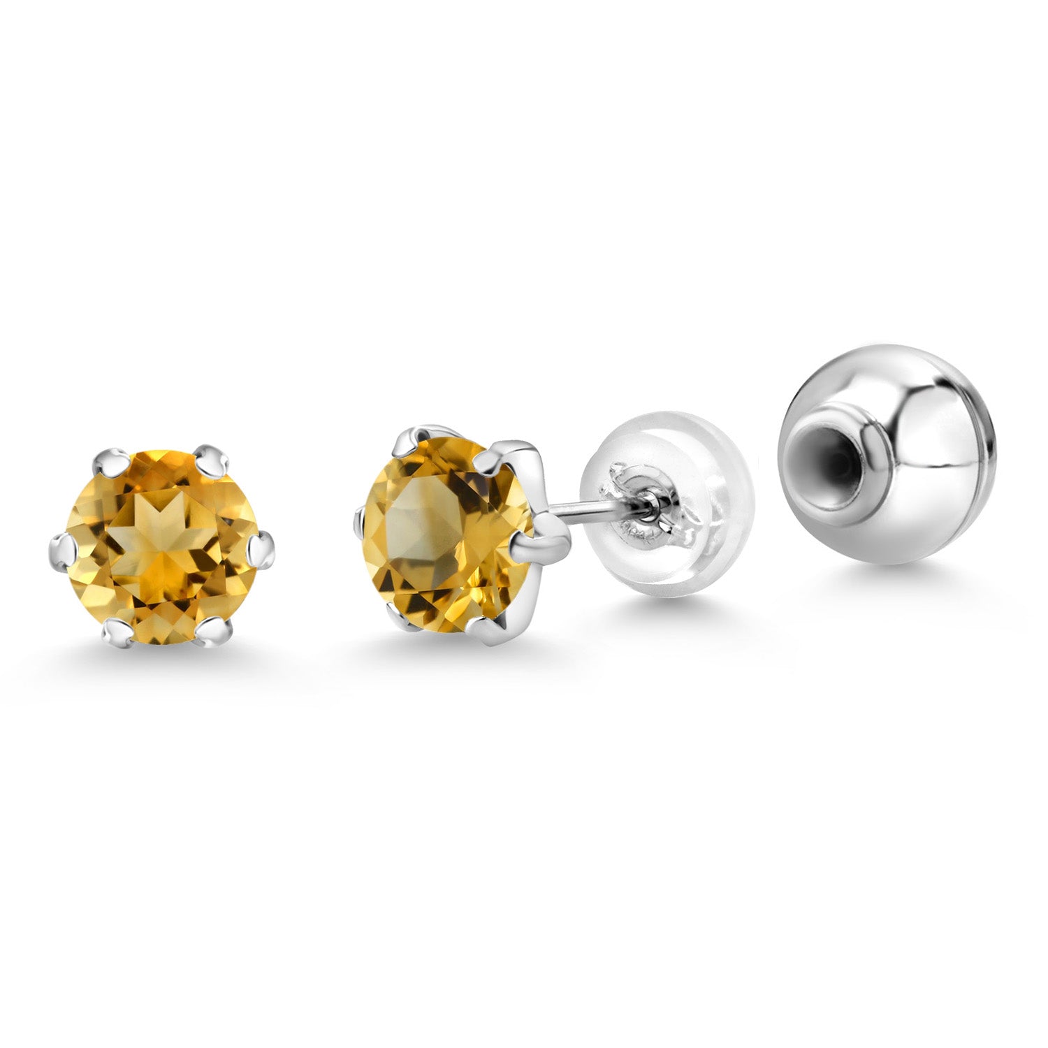 Citrine - November_Earrings in Platinum