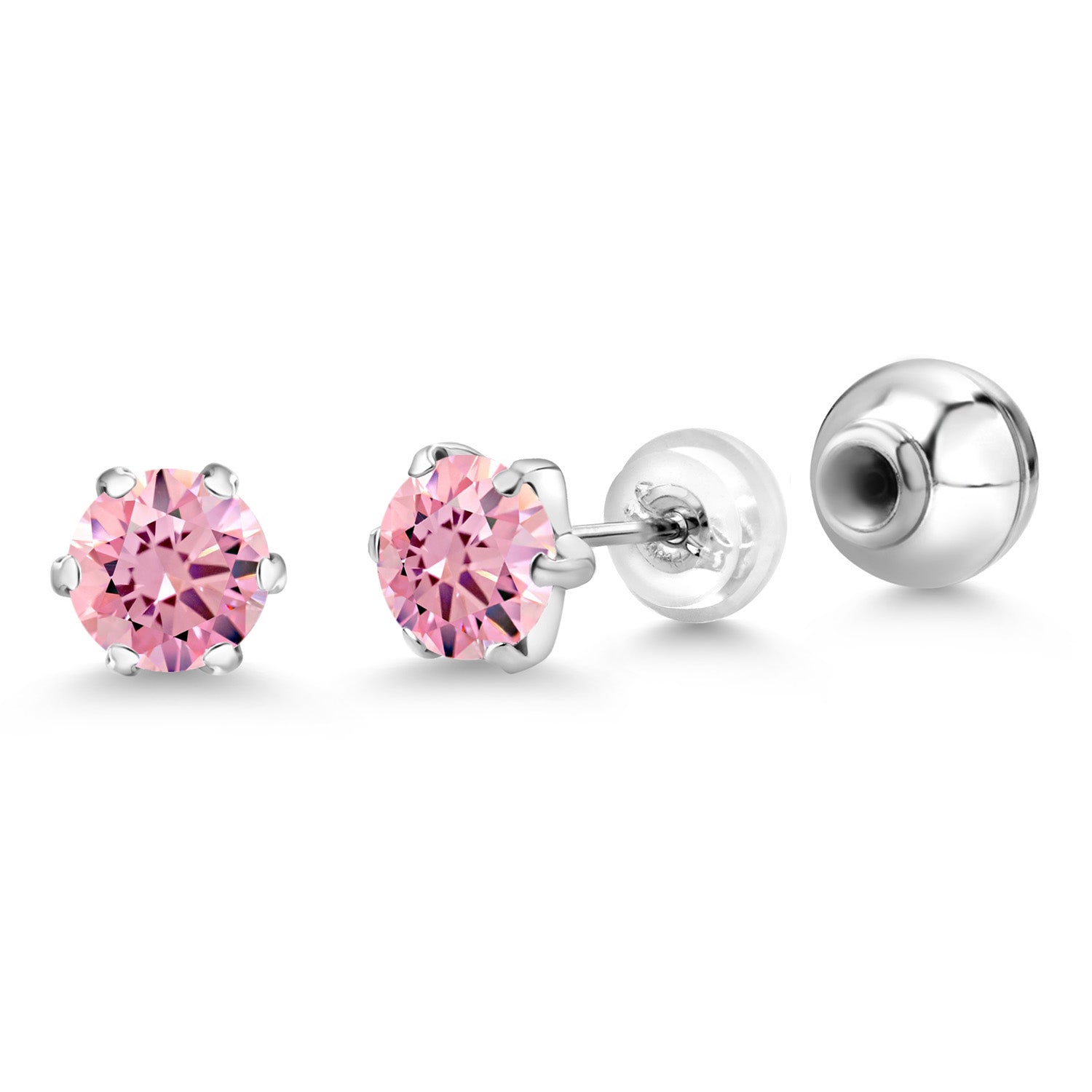 Pink Zirconia_Earrings in Platinum