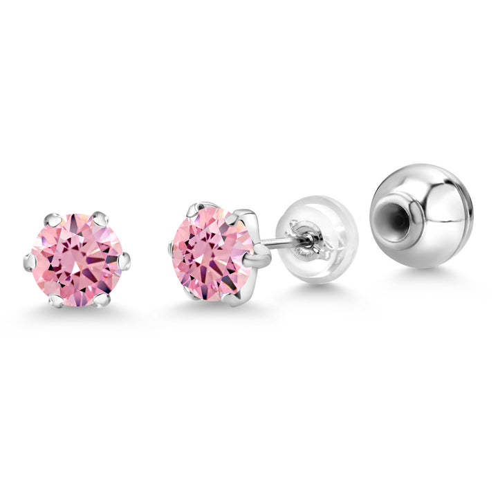 Pink Zirconia_Earrings in Platinum
