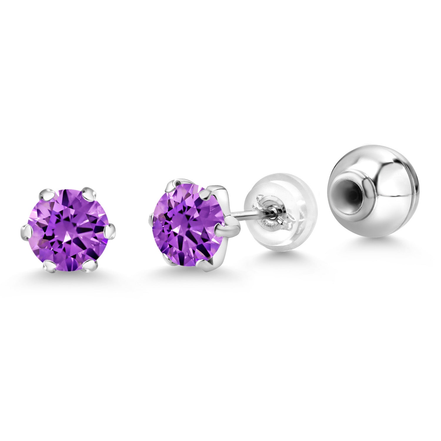 Purple Zirconia_Earrings in Platinum