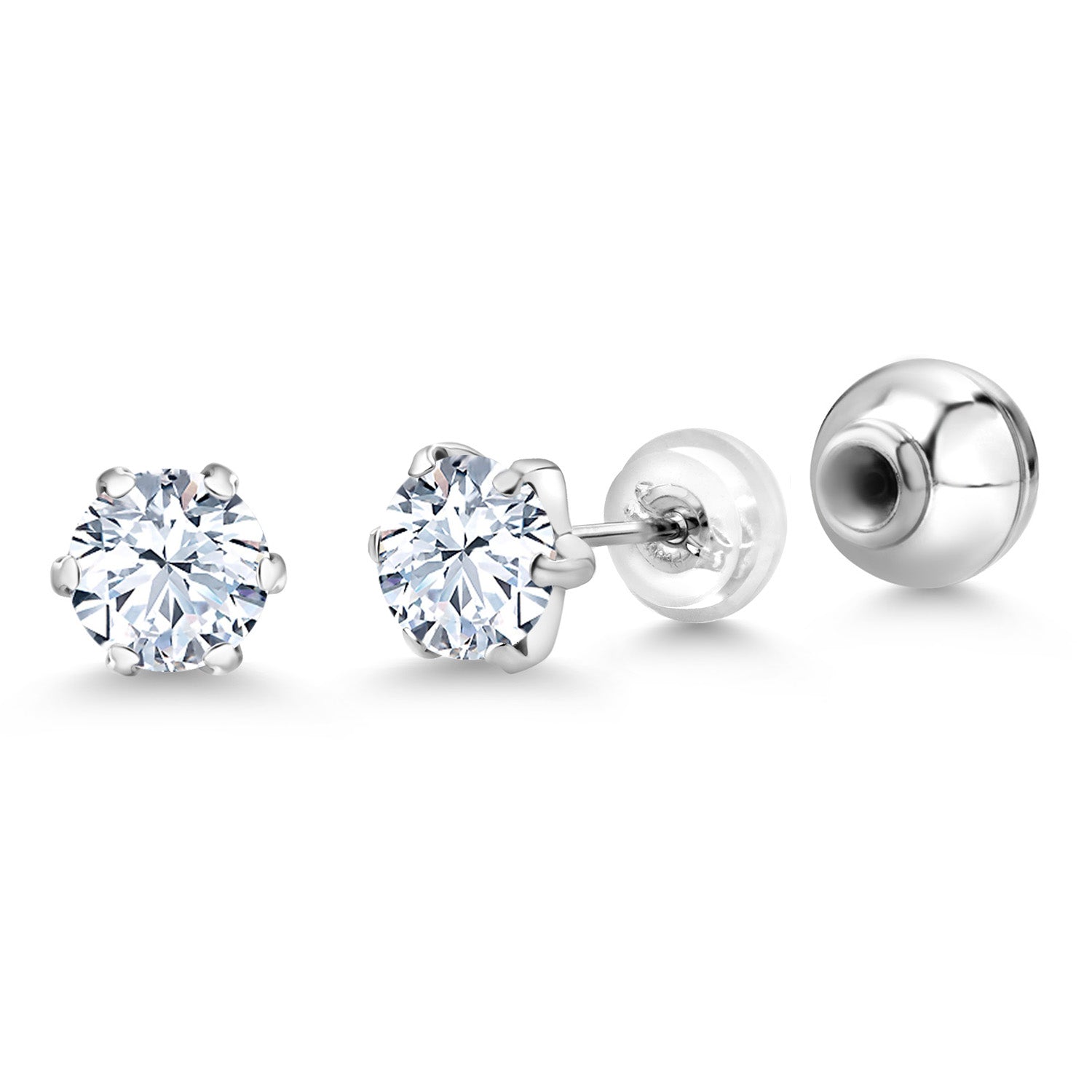 White Zirconia_Earrings in Platinum