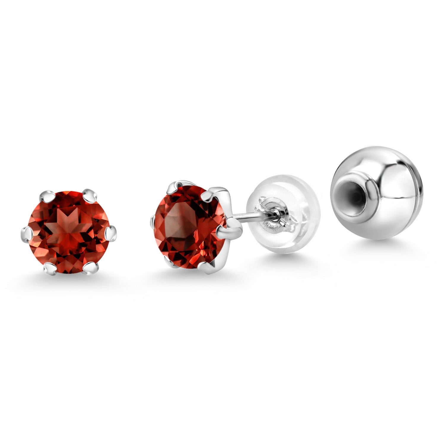 Garnet - January_Earrings in Platinum