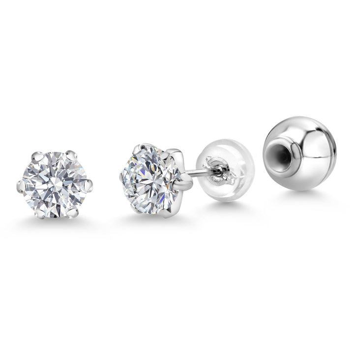 White Lab Grown Diamond - April_Earrings in Platinum