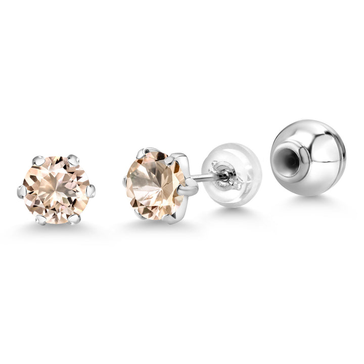 Morganite - October_Earrings in Platinum