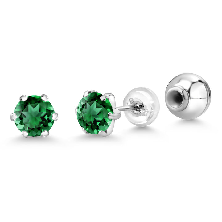 Nano Emerald - May_Earrings in Platinum