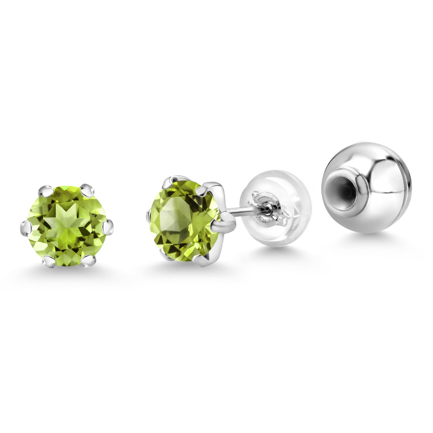 Peridot - August_Earrings in Platinum