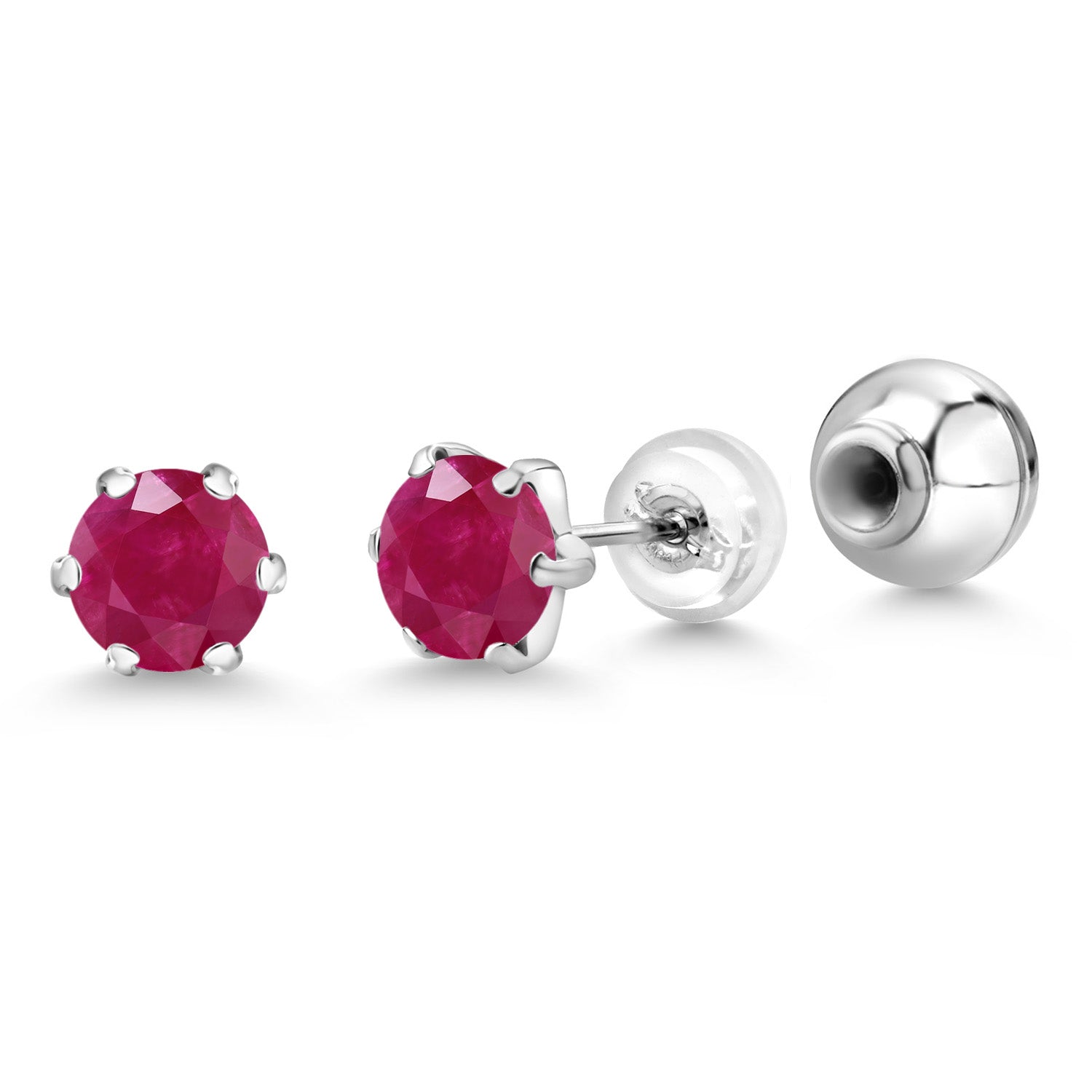Ruby - July_Earrings in Platinum