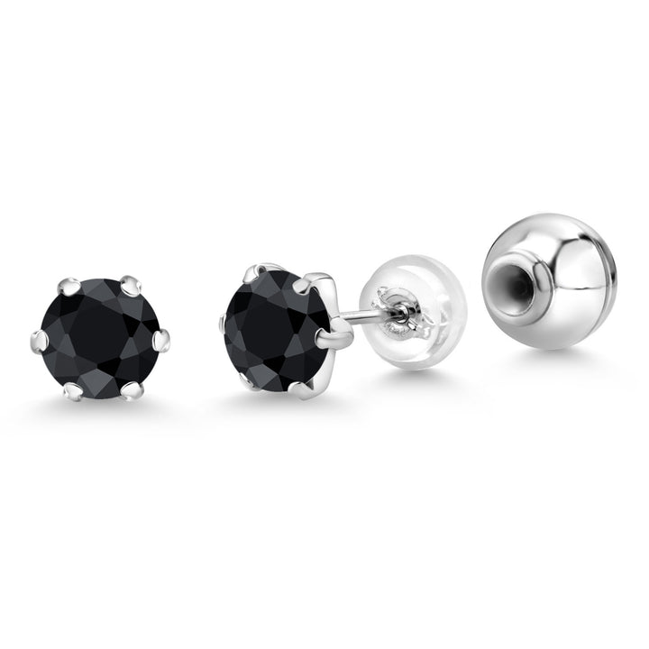 Black Sapphire - September_Earrings in Platinum