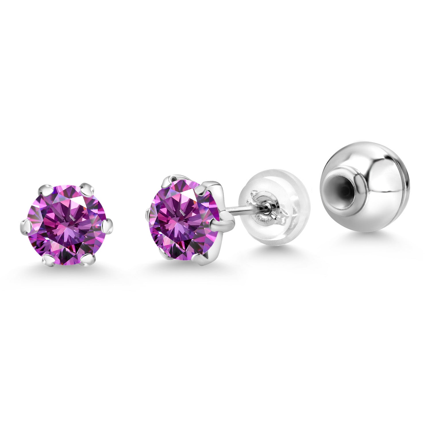 Fancy Purple Zirconia_Earrings in Platinum
