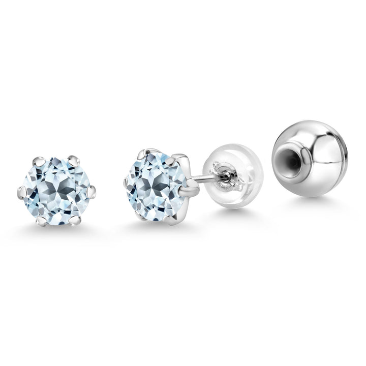 Sky Blue Topaz - November_Earrings in Platinum