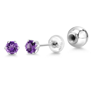 Amethyst - February_Earrings in Platinum