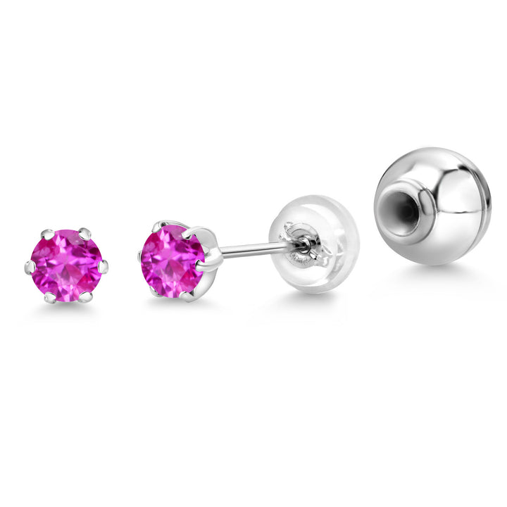 Pink Sapphire - September_Earrings in Platinum