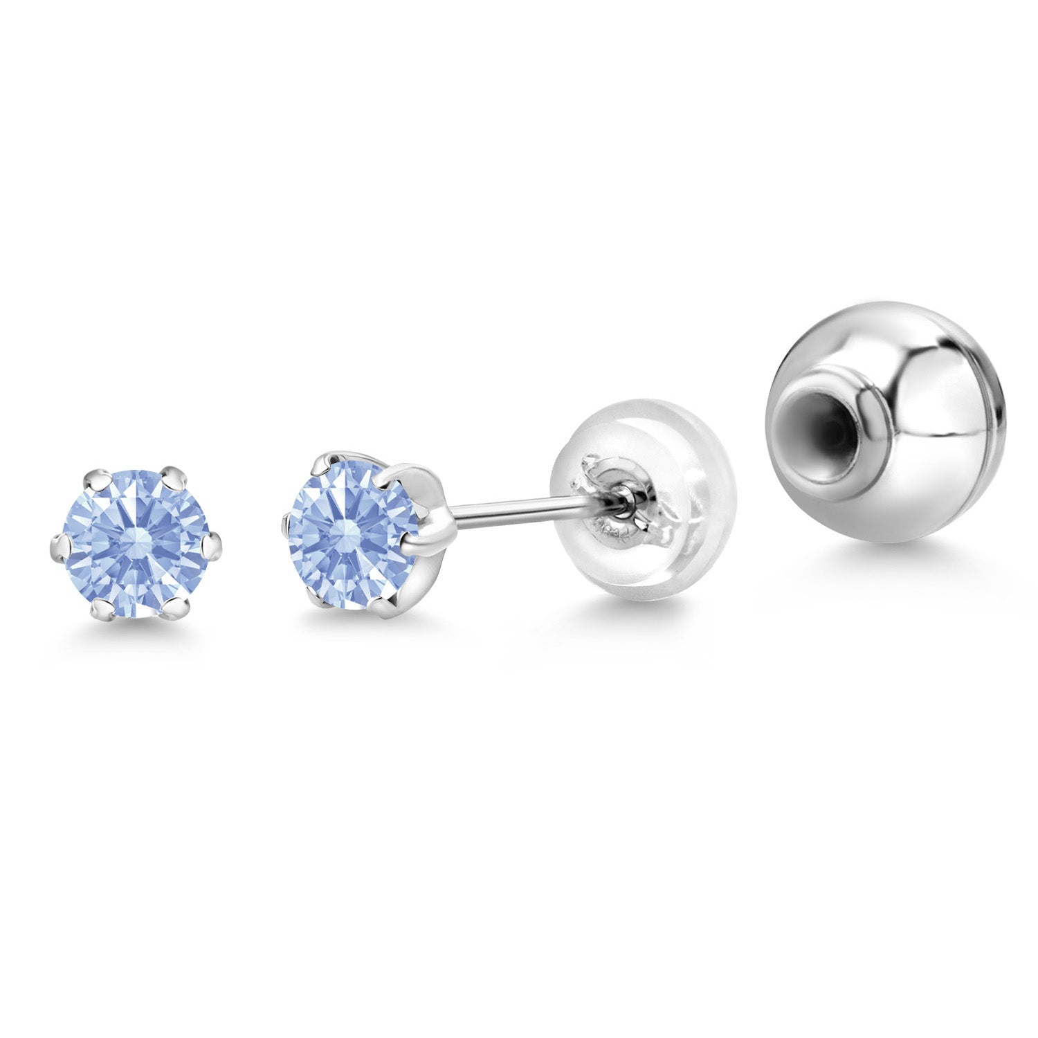 Arctic Blue Zirconia_Earrings in Platinum