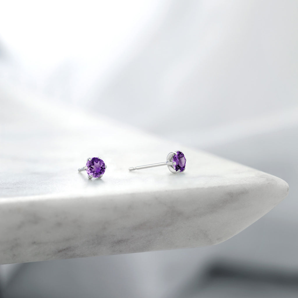 Amethyst - February_Earrings in Platinum