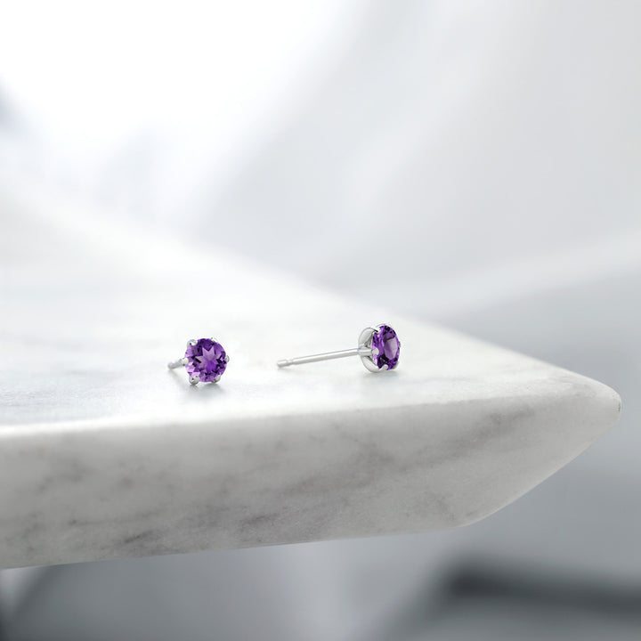 Amethyst - February_Earrings in Platinum